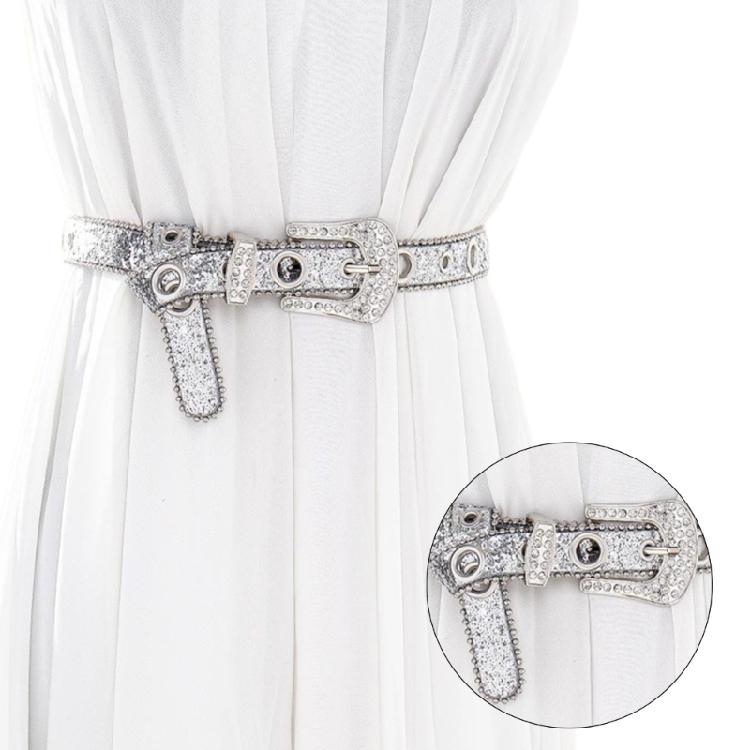 Fashion Adult Rhinestone Belt for Dress Sequins Waist Belt Locomotive Style Belt