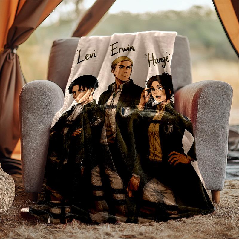 Erwin Levi Hange Flannel Blanket Soft Warm All-Season Throw, Design for Camping, Car Travel, Hiking Sofa, Bed, Office Perfect Gift for Parties
