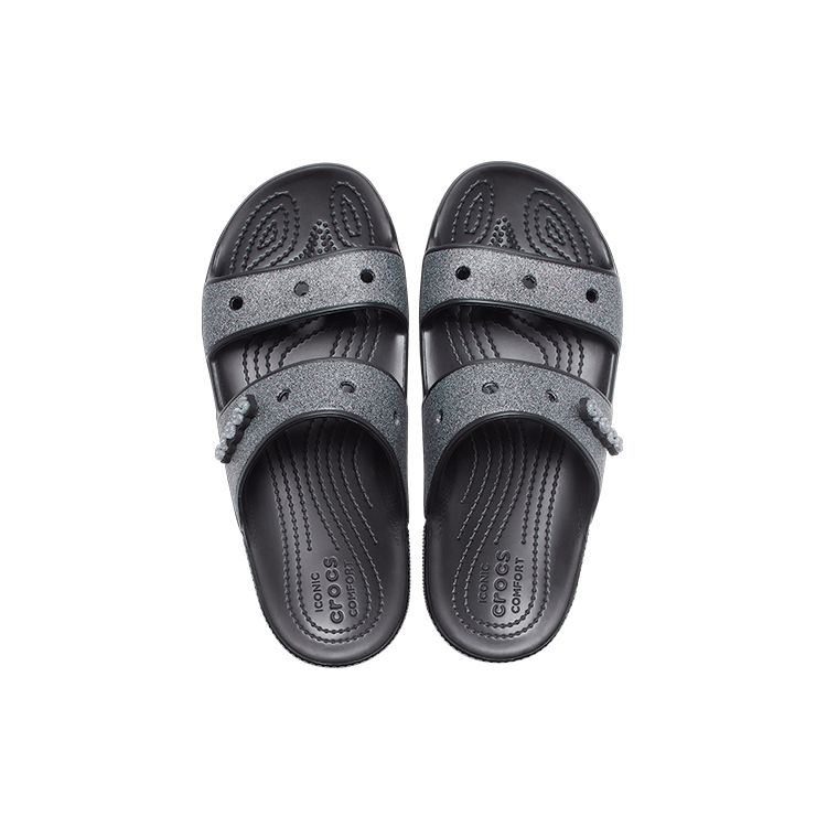 Crocs Classic Glitter II Σανδάλι Μαύρο Unisex Αθλητικά Παπούτσια 207769-001