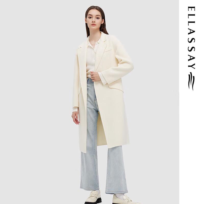 ELLASSAY Women's Wool Blend Mid-Length Coat
