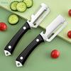 Stainless Steel Multi-Functional Fruit and Veggie Peeler with Serrated/Straight Blades for Peeling and Shredding