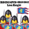 Medieval Military Knight Soldier Figures Building Blocks Ancient Lion Castle Army Guard Infantry Shield Flag Weapons Bricks Toys