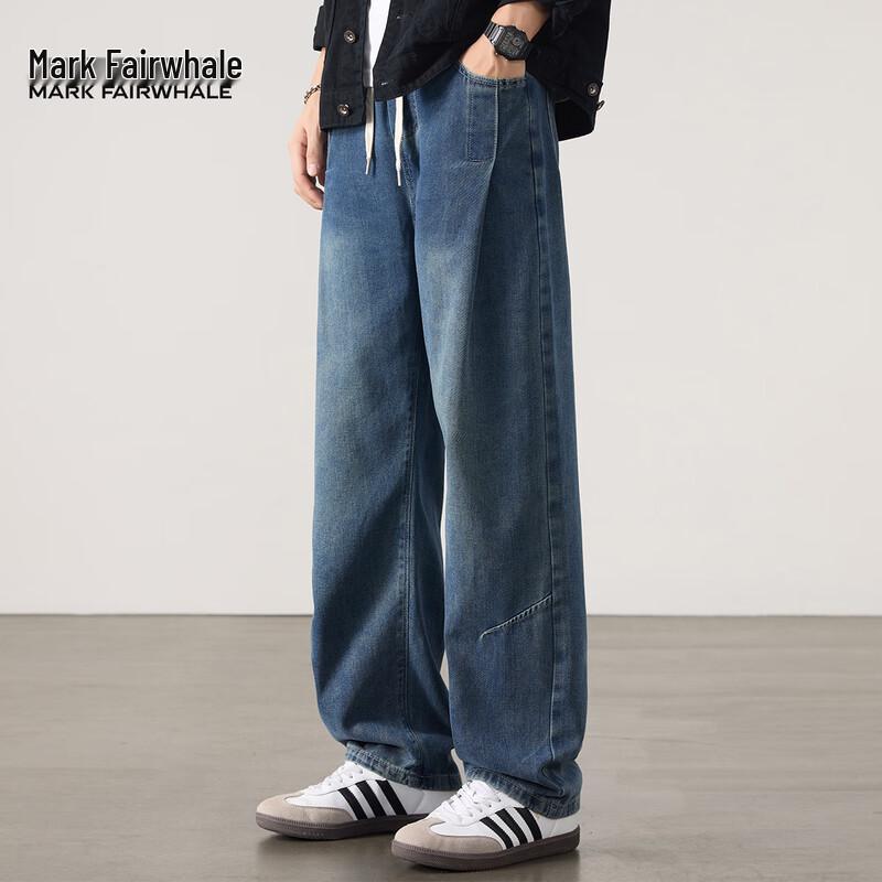Mark Fairwhale Herren Amerikanische Retro Locker Gerade Jeans