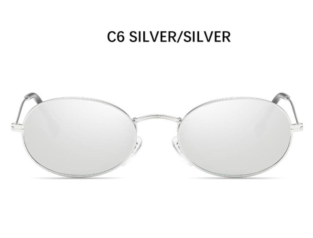

Sunglasses Eyewear Woman Small Ladies High End Mirror Oval Sun Jet Alloy UV400 Black Shades Premium Silver Glasses Women s AS PICTURE