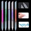 Art Tools Gradient Color Double Sided Nail File Pedicure Tool Glass Cuticle Pusher Cuticle Remover