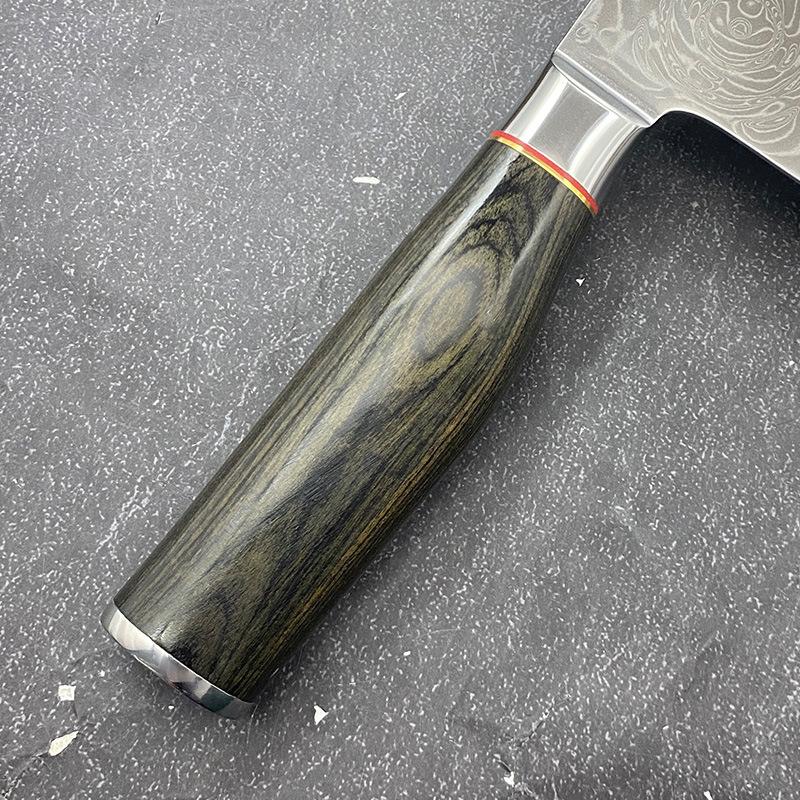 7 Inch Chinese Chef Knife 67-layers Damascus Steel Blade Cleaver Meat Slicing Vegetables 10Cr15CoMoV Kitchen Knives  Wood Handle