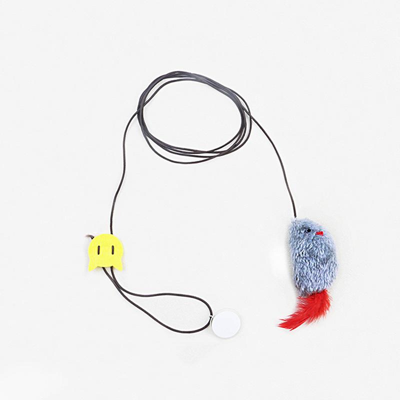 Hot Hanging Sound Feather Mouse Elastic Rope Simulation Plush Call Mouse Cat Cat Self-health Artifact Cat Toy