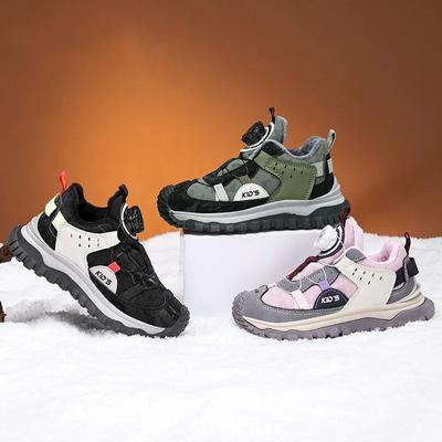 Fleece Sports Shoes Warm Cotton Multi-functional Board Shoes for Boys and Girls Running Shoes Boys and Girls Fleece Casual Shoes Cotton Shoes