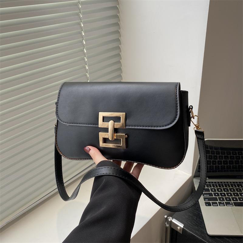 Fashion and Simple Temperament Summer New Versatile Casual Solid Color One Shoulder Crossbody Small Square Bag Woman