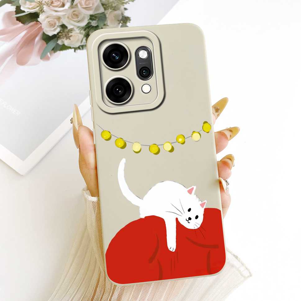 For Oppo Reno14 Pro 5G Case Fashion Cartoon Cat Soft Silicone Back Cover For Reno14 Pro PKZ110 CPH2739 Phone Cases Bumper