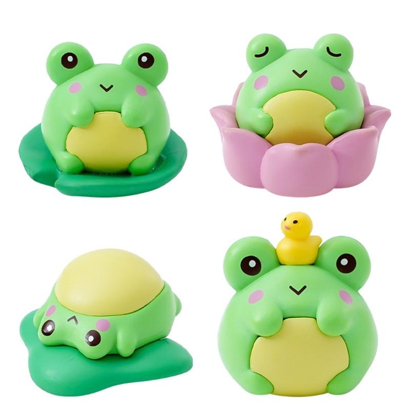 8 Piece Creative Miniature Plastic Frogs Animal Sculpture For Home Office Tabletop Decors Garden Landscape Ornaments