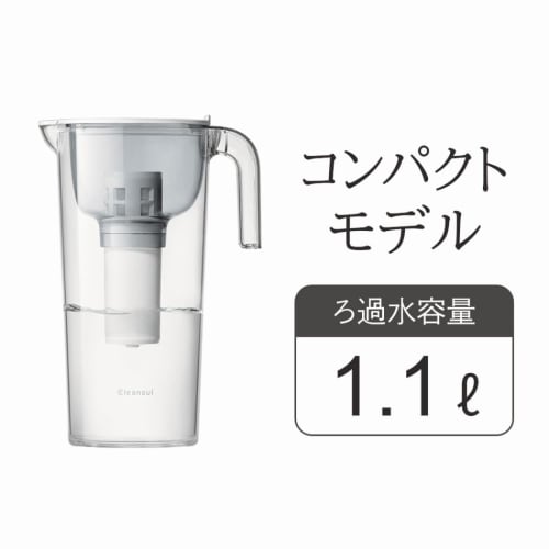 Cleansui Water Purifier, Pot-Style, Includes One Cartridge, Main Unit CP503-GR, Filtered Water Capacity: 1.1L, Total Capacity: 1.7L, Smart Size for Ea