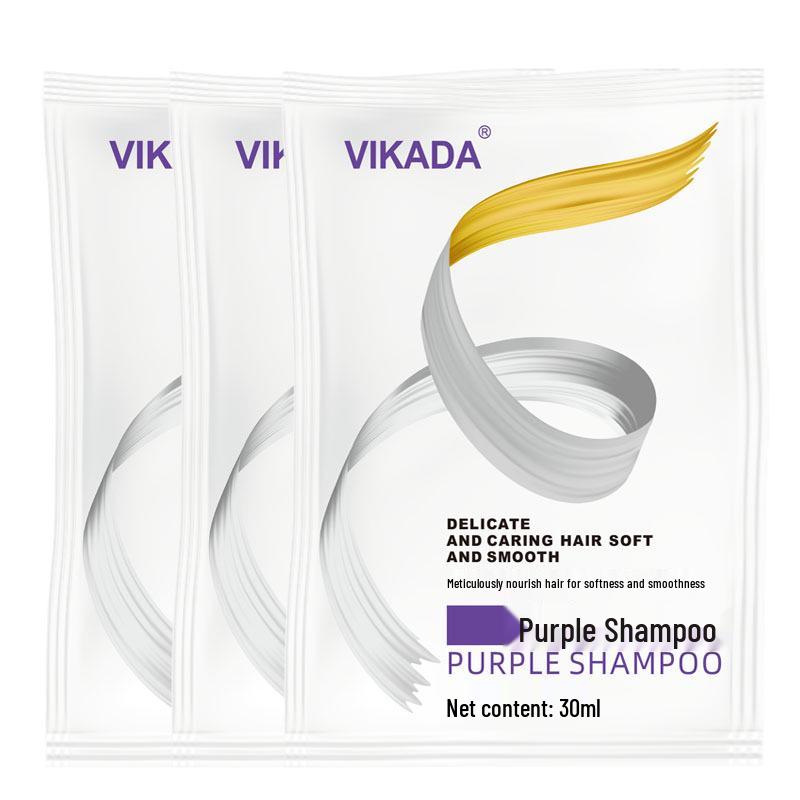 VIKADA Purple Shampoo: Neutralizes yellow tones in bleached white-gold or ash-purple hair.