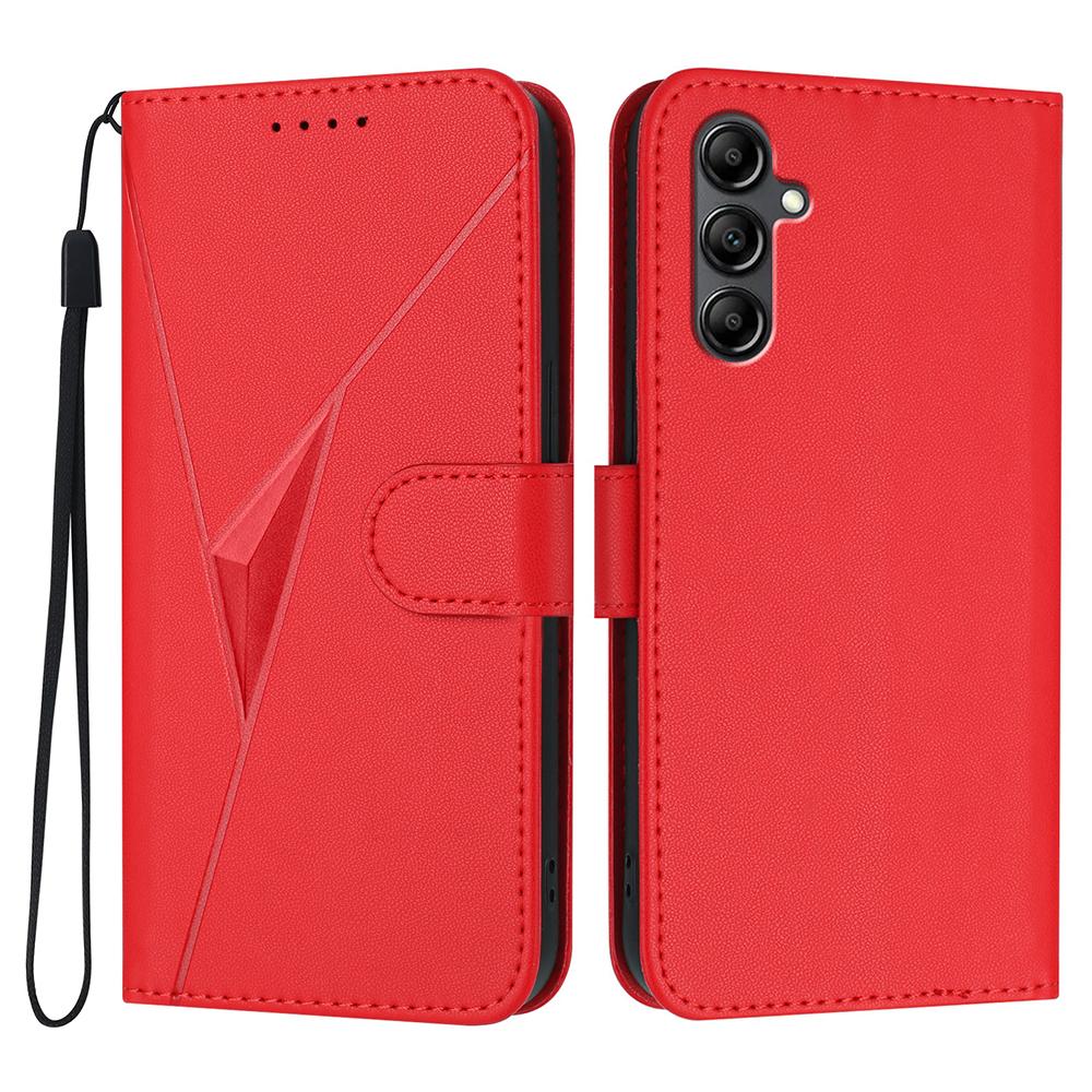 

YX0090 For Samsung Galaxy A16 5G/4G Case Triangle Imprint Leather Phone Cover with Lanyard A