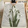 1Pc 2D FLAT Snowdrop Snow Print Flannel Blanket,High Quality Comfortable for All Seasons,Home Decor,Warmth and Comfort,Perfect for Christmas Gifts
