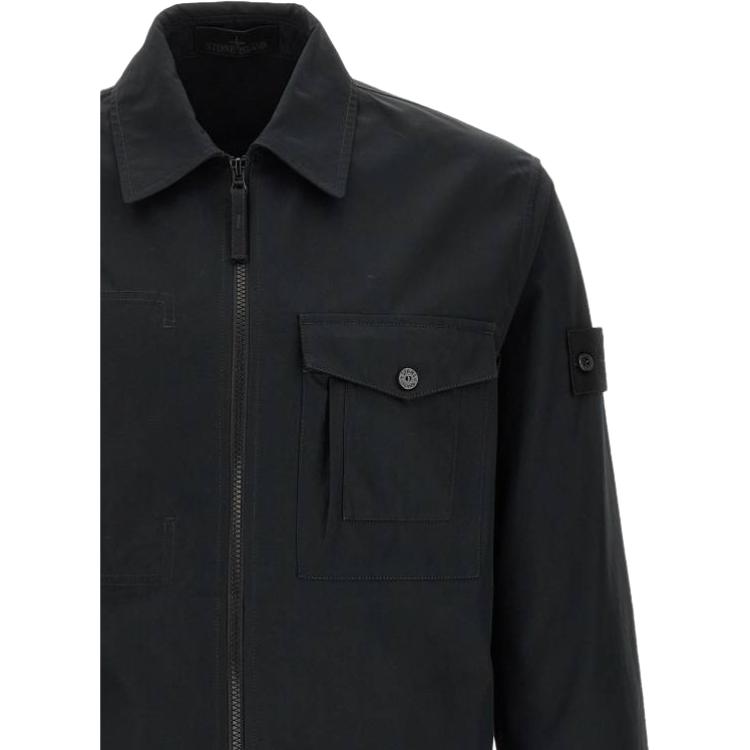 Stone Island Zip Solid Color Long Sleeve Logo Jacket Men jackets L1S151200011S0F01-V0029