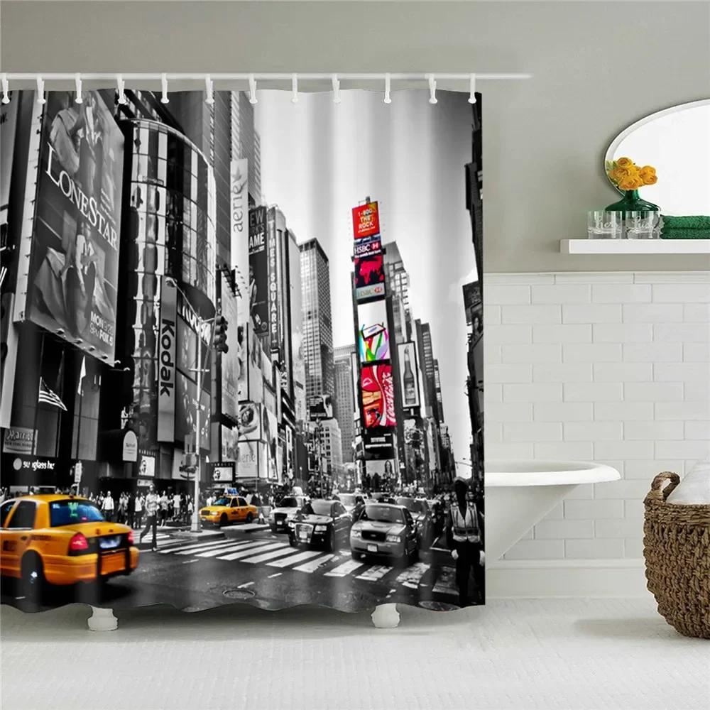 Paris Eiffeltornet Tryck Badrum Duschdraperi Vattentät Badrumsinredning Gardiner Bergskog Badrumsgardin Med Krokar