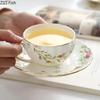 Gold-plated Flower Cup&saucer Dining Table Coffee Mug Delicate Porcelain Mugs Afternoon Tea Teacup Fruit Juice Container