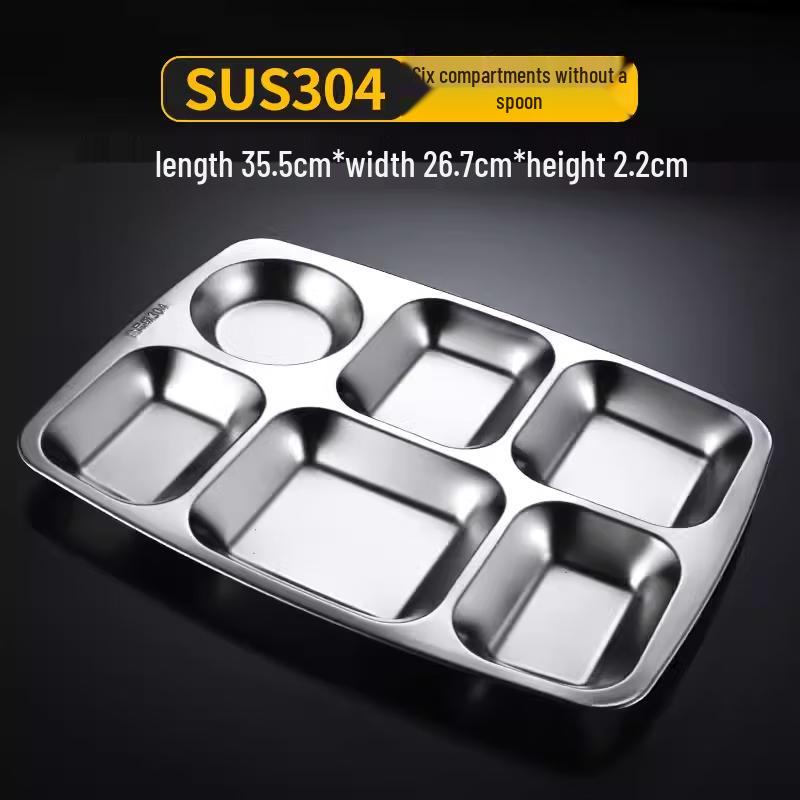 304 Stainless Steel Compartment Cafeteria Tray