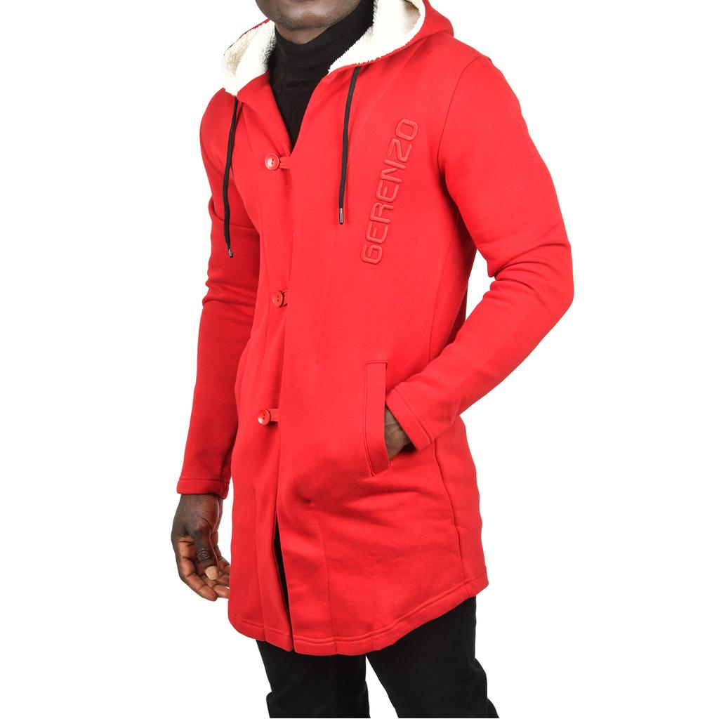 DeepSEA Düğmeli Kapüşonlu Dar Kesim Panço Uzun Hırka 2500644