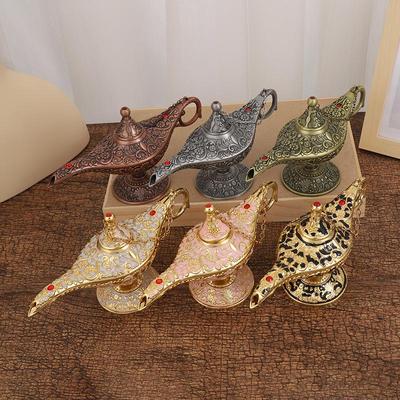 Aladdin's Lamp Ornament 21x11cm - Creative Metal Home Decor & Housewarming Gift