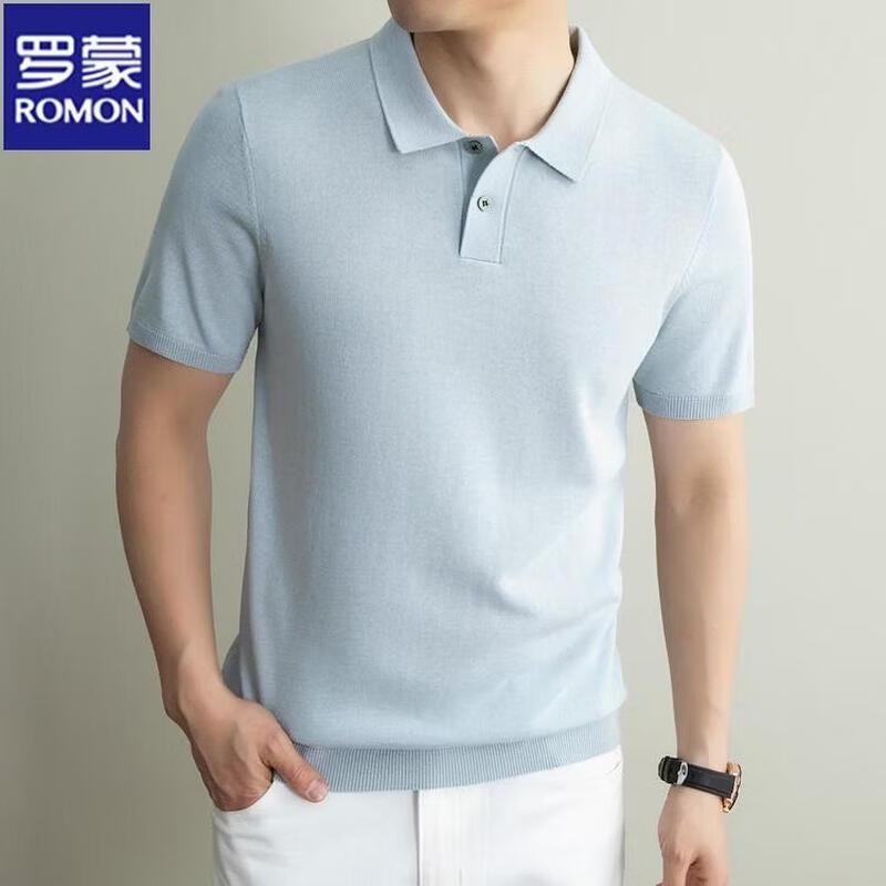 ROMON Men's Summer Cooling Knit Polo Shirt