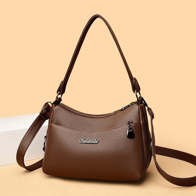 PU Umhängetasche Damen Achseltasche Tasche für Mütter mittleren Alters Umhängetasche