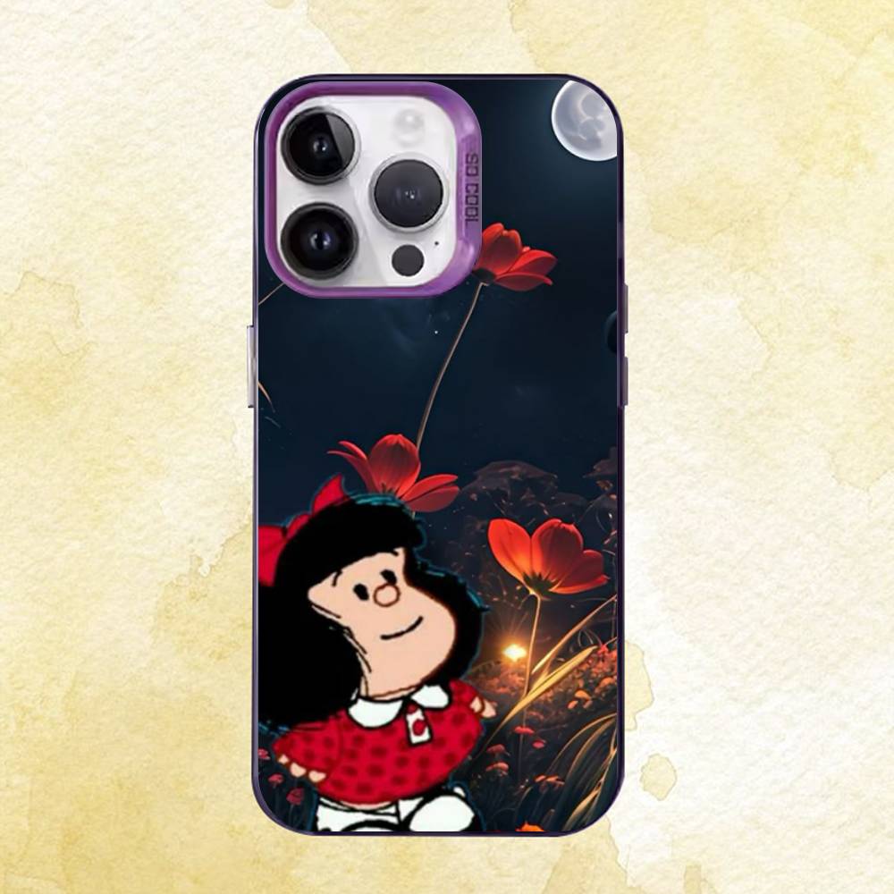 

M-Mafaldaa Cute Character Case for iPhone 11 12 13 14 15 16 17 Pro Max XS X XR Cover iPhone14Plus