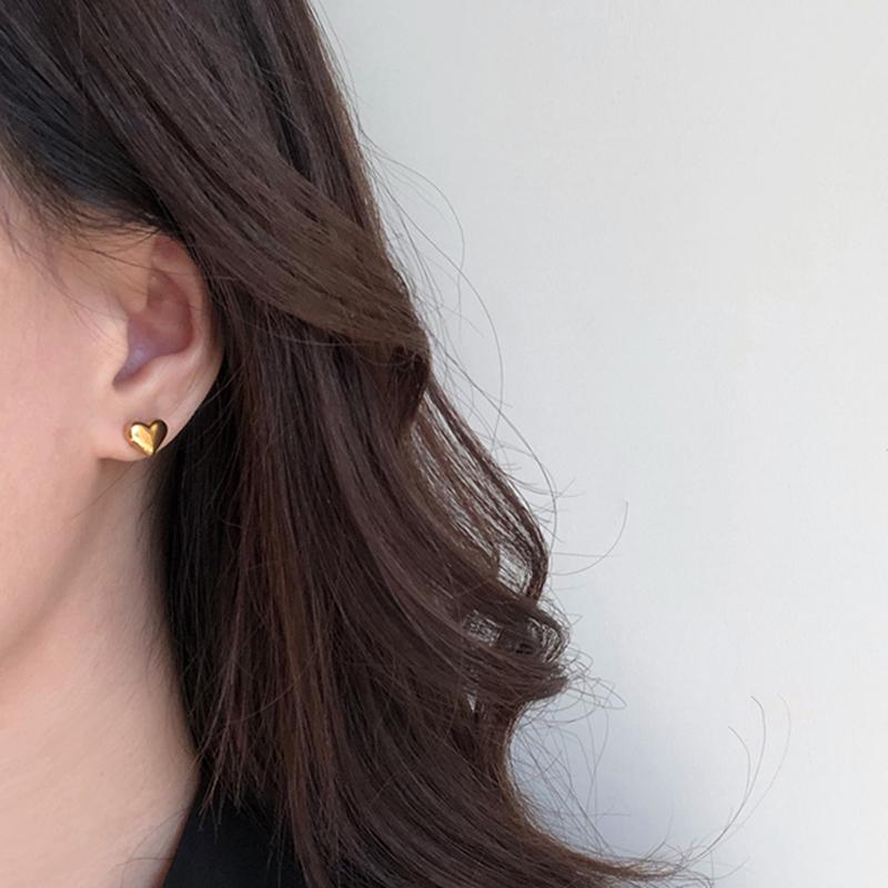 Cercei mici cu șurub din oțel inoxidabil SmallCuteHeart pentru femei antialergici aurii cu zirconiu accesorii cadou pentru fete