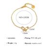Waterproof Non Tarnished 18K PVD Gold Stainless Steel Stacked Flower Multi-layer Heart-shaped butterfly Bracelet