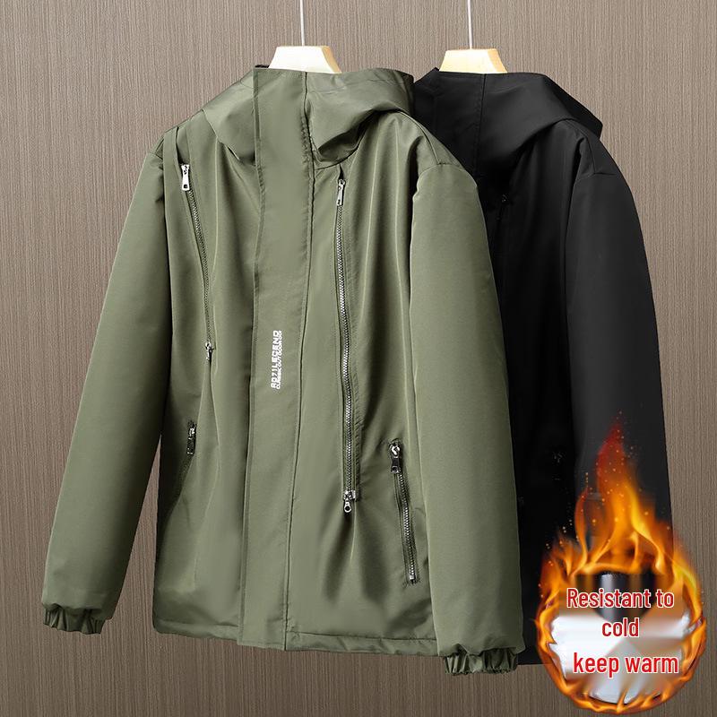 Men's Plus Size Loose Cotton Windbreaker Jacket for Autumn and Winter - Outdoor Special Body Cotton-Padded Jacket