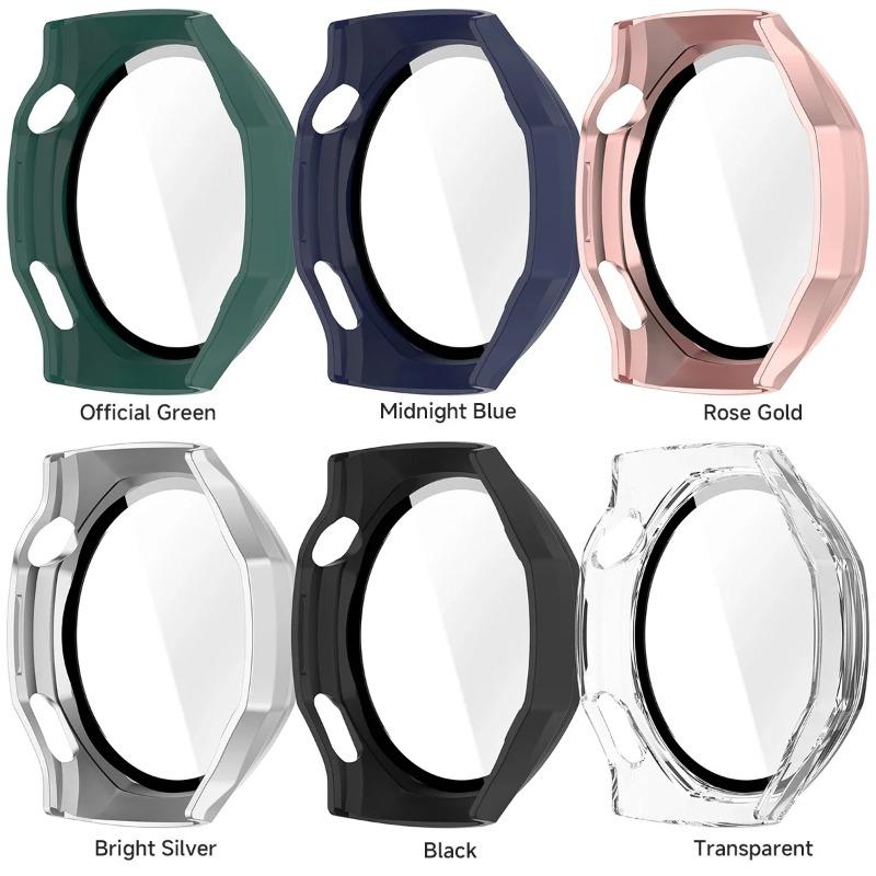 Glass+Case for Huawei Watch GT6 Pro 46mm Glass Anti-scratch Screen Protector & Hard PC Protective Bumper for GT 6 Accessories
