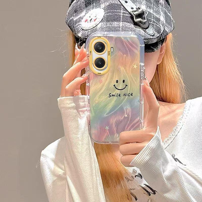 Colorful Smiley Face Suitable for Apple 16/15/14 Huawei Honor Xiaomi Phone Case 13 Pro Max Full Coverage Shockproof