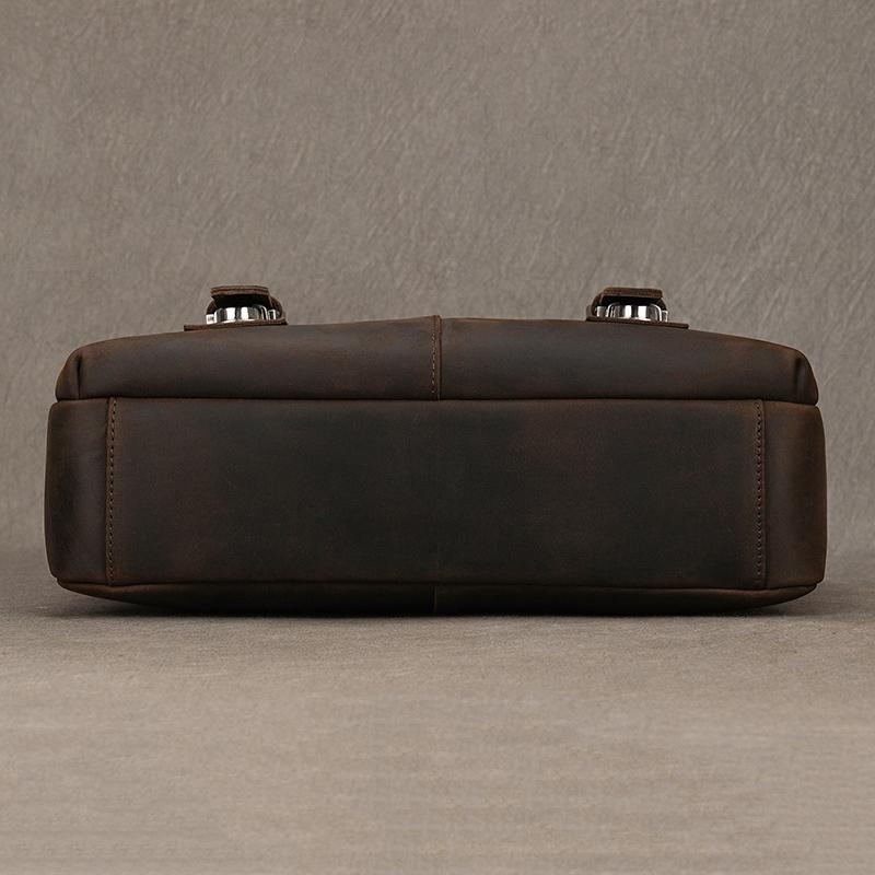 Top Layer Cowhide Crazy Horse Leather 9.7 "iPad Leather Shoulder Bag Crossbody Handbag For Men Male Messenger Bag
