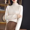 Half Turtleneck Pullover Women's Casual Long-sleeved Loose Sweater Thickened Solid-color Knitted Sweater for Autumn and Winter