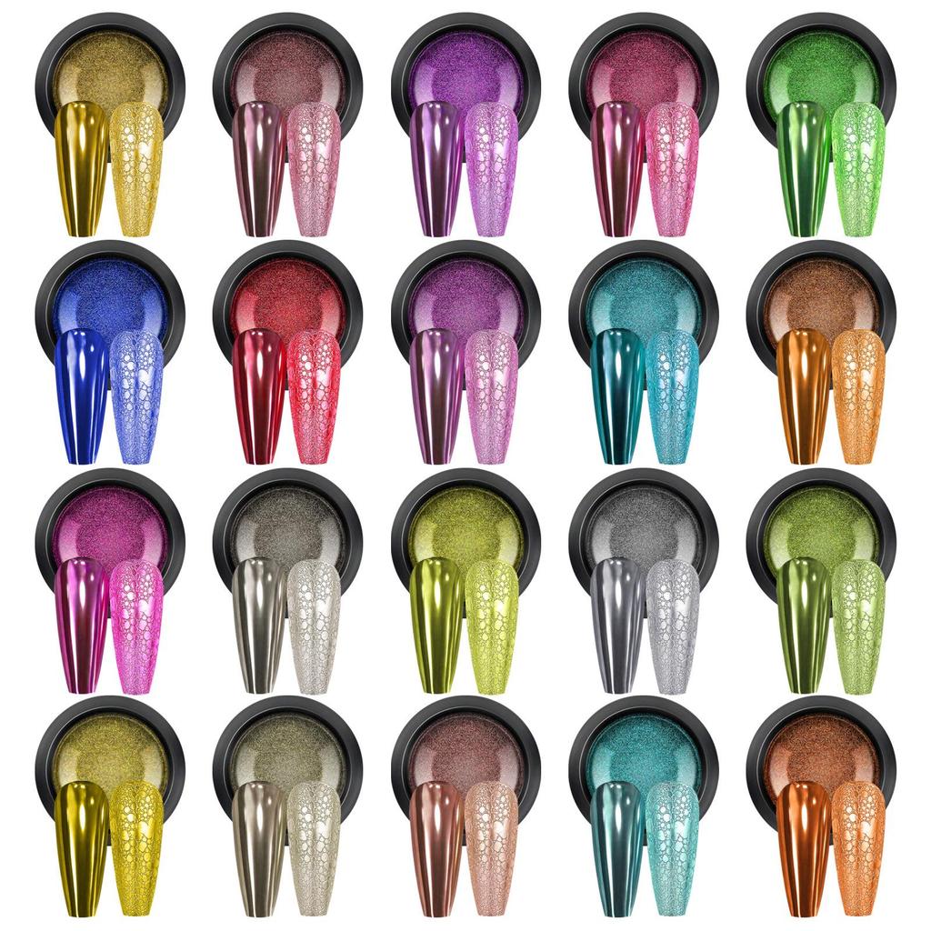 Electroplating Magic Mirror Nail Art Titanium Glitter Powder Set
