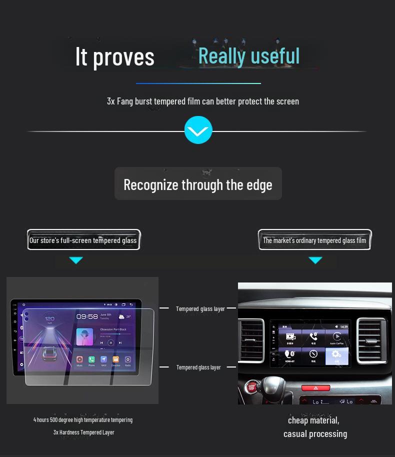 Universal 9/10 Inch Car Android Navigation Screen Tempered Glass Protector