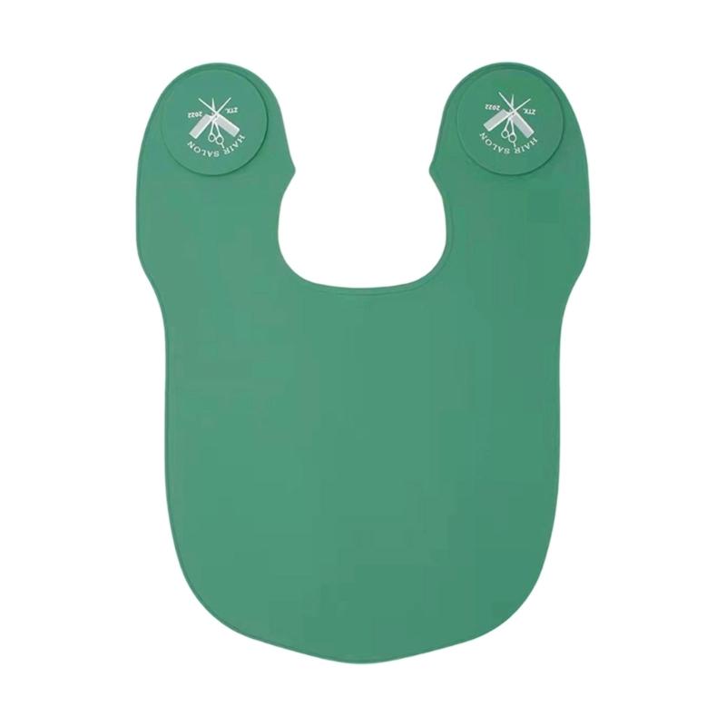 

Reusable Waterproof Hairdressing Cape Foldable Silicone Neck Protector Wrap Guard Shoulder Pad For Home Salon Use зелений