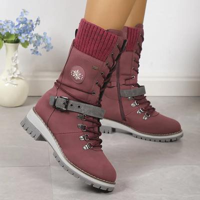 Fashion 2024 Winter Outdoor Shoes for Women Side Zip Women's Mid-Calf Boots Square Heel Casual Women's Shoes Med Heel Ladies Boots