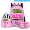 Classic Popular Novelty Singing Monsters 3D Print 3pcs/Set Student School Bags Travel Notebook Backpack Lunch Bag Pencil Case