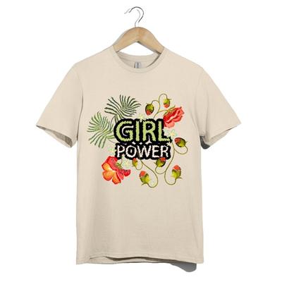 Feministisches T-Shirt Unisex Girl Power Blumenstickerei Stil Empowerment Geschenk