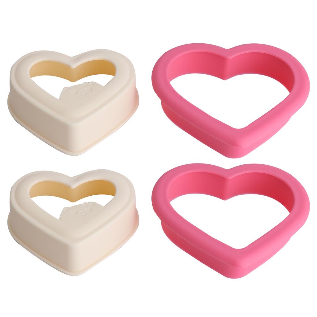 2PCS Sandwich Cutter Bread Mold Heart Shape Cookie Maker Bread Mold for Kids and Family Kitchen Tools