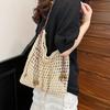 Simple Hollow Woven Seaside Vacation Tote Bag Women's 2026 Summer Large Capacity Lazy Wind Shoulder Armpit Bag