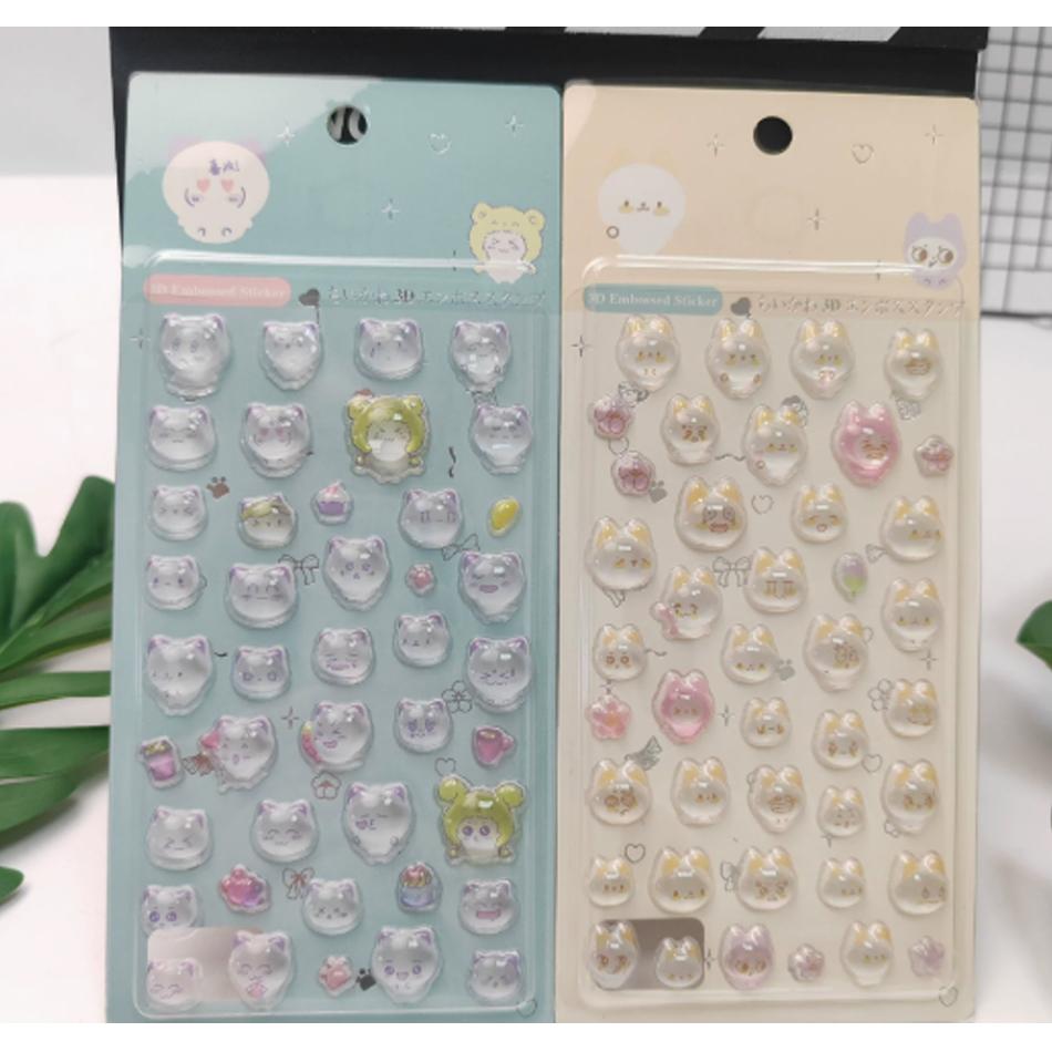 3Djapanese Cute Transparent Crystal Stickers Phone Case Diary Stationery Sticker