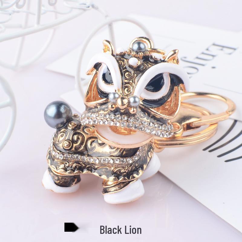 Chinese Lion Dance Keychain - Traditional Style Lion Charm