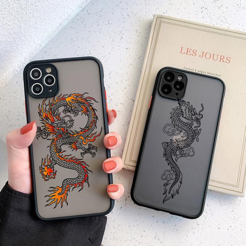 Custodia con Motivo Dio Drago Per iPhone 13 12 11 Pro Max XS Max XR X 12 Mini 7 8 Plus SE 2020 Nuova Cover Opaca Trasparente Bumper Antiurto