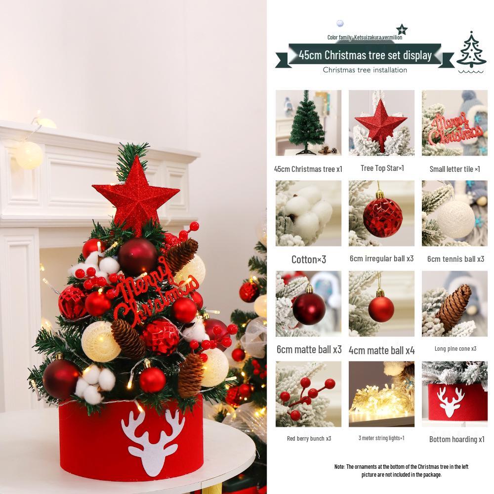 DIY Blue & White PVC Flocked Christmas Tree Set with Ornaments