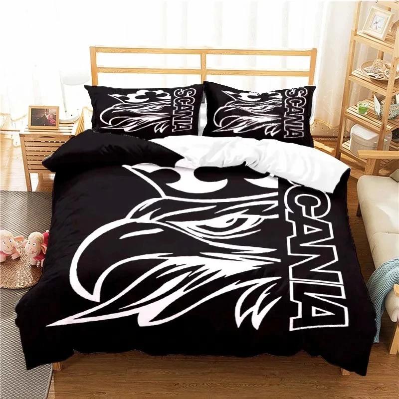 Scanias Truck Logo Bedding Set Boys Girls Twin Queen Size Duvet Cover Pillowcase Bed Kids Adult Fashion Home Textileextile