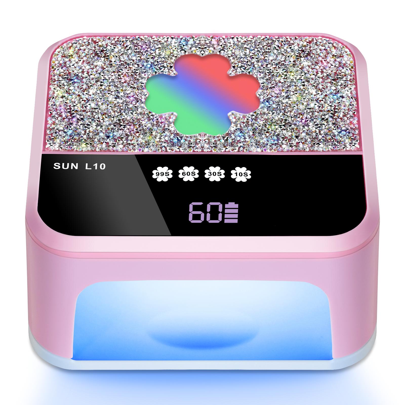 

Professional UV LED Nail Lamp Rechargeable Gel Nail Light With 4 Timing Modes and Automatic Sensors Nail Art Gel Polishing Lamp US розовый