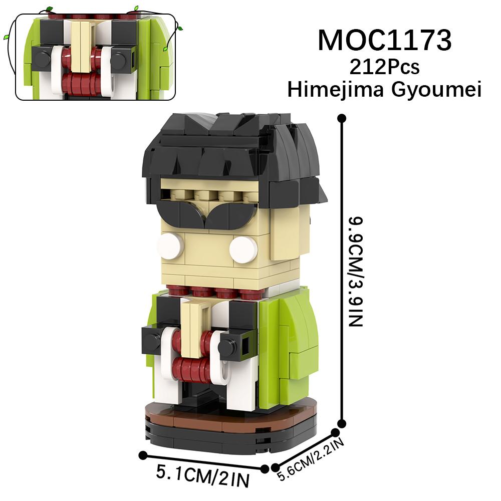 MOC Demon Bricks Anime Figure Slayer Head Tanjirou Mitsuri Inosuke Building Blocks Friends Gift Toys For Children Adult 3D Medol
